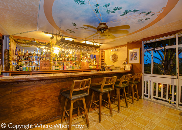 A photograph of The welcoming bar at Bella Luna Ristorante, Grace Bay, Providenciales (Provo), Turks and Caicos Islands.